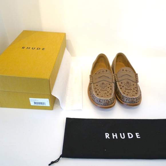 Rhude Bandana Loafers Canvas Shoes Men’s 9 New In Box - Picture 7 of 7